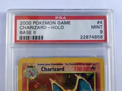 Pokemon Charizard Base Set 2 4/130 Ultra Rare Holo Card PSA 9 Mint 2000 - Image 2