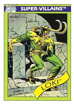 1990 Marvel Comics Super Heroes & Villains LOKI Card #54 - Image 1