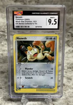 CGC 9.5 MINT Meowth Promo 013 EX Series Collectors Tin Pokemon Card - Image 1