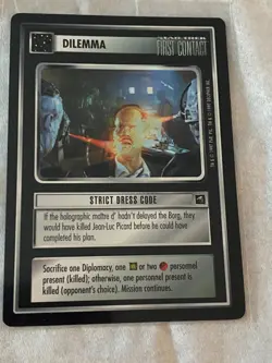 Star Trek CCG 1E FC STRICT DRESS CODE Card NEVER PLAYED - Image 1