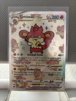 Simisear VSTAR Pokemon Card 260 HP Fireball Fever Holo Rare - Image 1