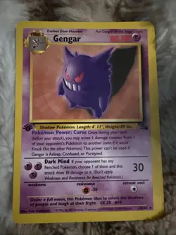Pokemon TCG Gengar 20/62 Fossil 1st Edition Regular Rare HP - Image 1
