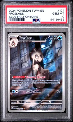 2024 POKEMON TWM EN-TWILIGHT MASQUERADE ILLUSTRATION RARE #174 FROSLASS PSA 10 - Image 1