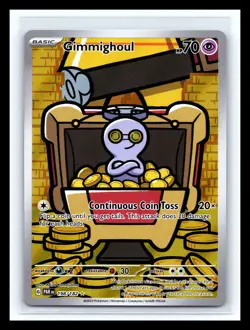 💥 Pokemon 2023 TCG Gimmighoul 198/182 SV Paradox Rift Illustration Rare Holo - Image 1