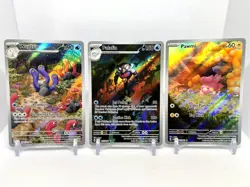 Pokemon TCG Paldean Fates AR SET Wugtrio + Palafin + Pawmi 224-226/091 NM 🇺🇸 - Image 1