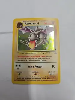 Pokemon Fossil Aerodactyl Holo Rare 1/62 MP - Image 1