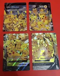 POKEMON! Pikachu V-Union SwSH Black Star Promo Set of 4 NM - Image 1