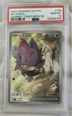 2025 Pokemon Svp En-Sv BSP Journey Together Etb N's Zorua #189 PSA 10 - Image 1