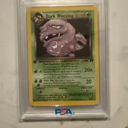 2000 Pokemon Team Rocket Dark Weezing NON Holo #31 1st Edition PSA 8 - Image 3
