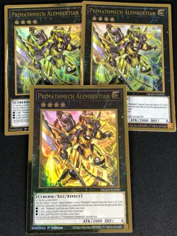YUGIOH PRIMATHMECH ALEMBERTIAN MGED-EN030 1ST GOLD X3 (NM) - Image 1