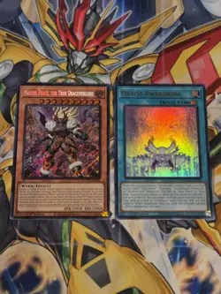 Master Peace, the True Dracoverlord 1st Edition Secret Rare + Draco Awakening - Image 1