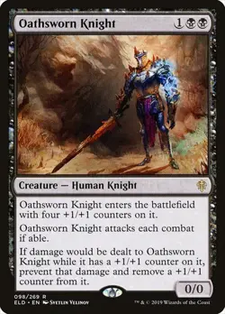 Oathsworn Knight NM/M Throne of Eldraine Black Creature Mtg Magic English - Image 1