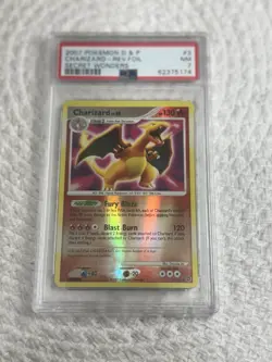 2007 Pokemon Secret Wonders Charizard Reverse Foil Card #3 PSA 7 - Image 1