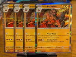 Pokemon TCG Twilight Masquerade Hisuian Arcanine Holo Rare 100/167 x4 Playset - Image 1