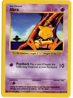 Pokemon - Shadowless Base Set Abra 43/102 LP - Image 1