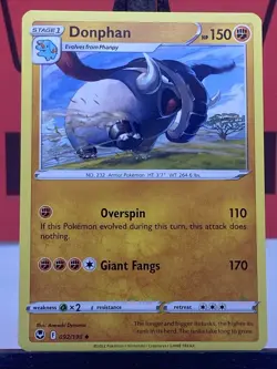 Donphan 092/195 Silver Tempest Pokemon TCG Regular Uncommon 2022 NM - Image 3