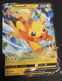 Pikachu V SWSH285 - Black Star Promo - Ultra Rare Holo Pokemon Card LP - Image 1