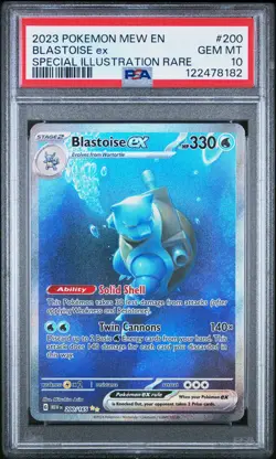 2023 POKEMON MEW EN-151 SPECIAL ILLUSTRATION RARE #200 BLASTOISE EX PSA 10 - Image 1