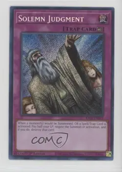 Solemn Judgment 1st Ed. Secret Rare YuGiOh 25th Anniversary Rarity Collection II - Image 1