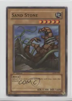 Sand Stone 1st Ed. YuGiOh Legend of Blue Eyes White Dragon #LOB-109 2002 - Image 1