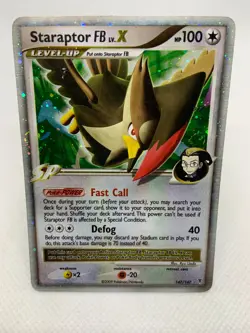 Staraptor FB LV X Double Swirl Holo 147/147 Supreme Victors 2009 Pokemon Card - Image 2