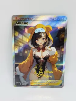 Pokemon Goddess Selene Halloween Special Doujin DIY Kawaii Art Holo Card - Image 1