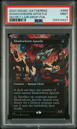 2022 MTG SECRET LAIR DROP FOIL #688 SHADOWBORN APOSTLE PSA 9 - Image 1