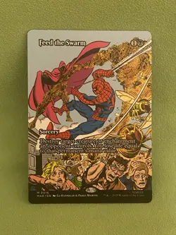 Feed The Swarm Borderless 0016 Marvel’s Spider-Man Magic The Gathering MTG MAR - Image 1