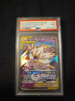 2019 POKEMON SUN & MOON COSMIC ECLIPSE #75 SOLGALEO & LUNALA GX COSMIC ECLIPSE - Image 1