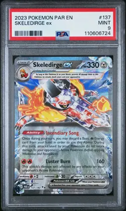 2023 POKEMON PAR EN-PARADOX RIFT #137 SKELEDIRGE EX PSA 9 - Image 1