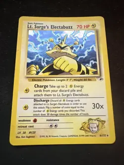 Pokemon TCG Lt. Surge's Electabuzz Gym Heroes Holo Card 6/132 - Image 2