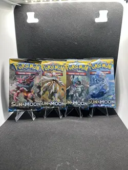 Lot of 4 2017 Pokemon TCG - Sun and Moon - Base Set Booster Packs Factory Sealed - Image 1