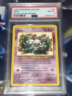 2002 Pokemon League Promo Black Star Mew #47 PSA 8 Vintage - Image 1