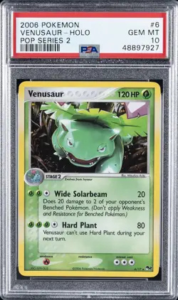 2006 POKEMON POP SERIES 2 #6 VENUSAUR-HOLO PSA 10 - Image 1