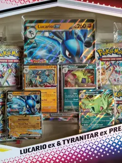 Pokemon Prismatic Evolutions Lucario EX & Tyranitar EX Premium Collection CHAMx5 - Image 2