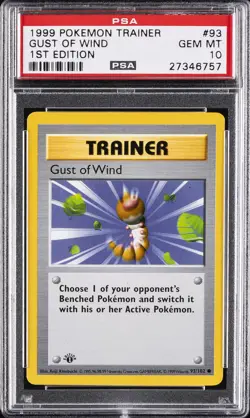 1999 POKEMON BASE SET 1ST EDITION #93 GUST OF WIND PSA 10 - Image 1