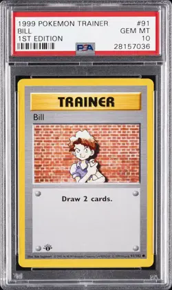 1999 POKEMON BASE SET 1ST EDITION #91 BILL PSA 10 - Image 1