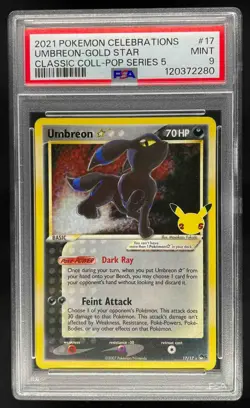 2021 Pokemon SSW&SH Celebrations Umbreon Classic Collection PSA 9 Mint #17/17 - Image 1