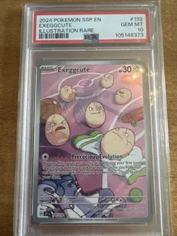 PSA 10 Gem Mint Pokemon Exeggcute Illustration Rare Surging Sparks 192/191 - Image 1