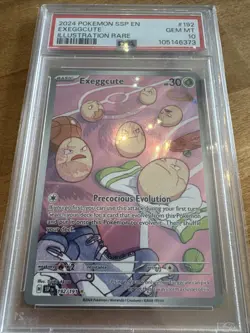 PSA 10 Gem Mint Pokemon Exeggcute Illustration Rare Surging Sparks 192/191 - Image 3