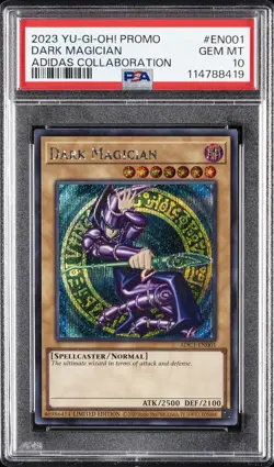 2023 YU-GI-OH! PROMO ADIDAS COLLABORATION #EN001 DARK MAGICIAN PSA 10 - Image 1