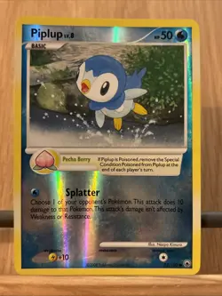 Piplup 72/100 Majestic Dawn Reverse Holo Pokemon Card - NM - Image 1
