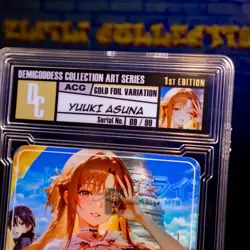 Yuuki Asuna Waifu Card Encased #09/99 Gold Foil Demigoddess Collection SLAB SAO - Image 4