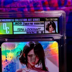 Tifa Lockhart Waifu Card Encased #09/99 Gold Demigoddess Collection SLAB FF7 - Image 3