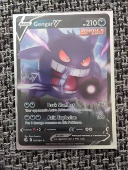 Gengar V 156/264 NM/M Ultra Rare Holo Fusion Strike Sword & Shield Pokemon Card - Image 1