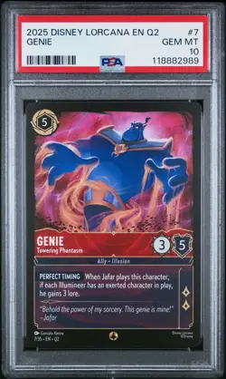 Genie Towering Phantasm 7/35 Disney Lorcana Card Jafar Palace Heist PSA 10 POP 1 - Image 1