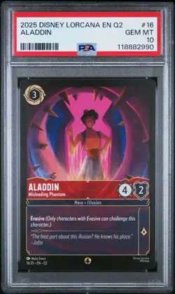 Aladdin Misleading 16/35 Disney Lorcana Card Jafar Palace Heist PSA 10 POP 2 - Image 1