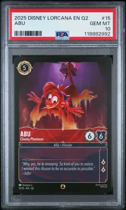 Abu Cheeky Phantasm Disney Lorcana Card Jafar Palace Heist Aladdin PSA 10 POP 1 - Image 1