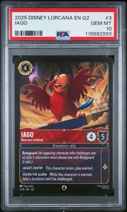 Iago Raucous Lookout Disney Lorcana Card Jafar Palace Heist Aladdin PSA 10 POP 1 - Image 1