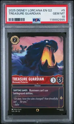 Treasure Guardian 11 Disney Lorcana Card Aladdin Jafar Palace Heist PSA 10 POP 1 - Image 1